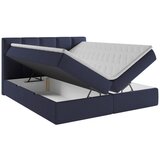 MID.YOU POSTELJA Z VZMETNICO 180 cm x 200 cm , leseni material, les, tekstil temno modra | Shoptok.si