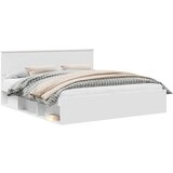 vidaXL Konstrukcija postelje Bela 200 x 200 cm Konstruiran les, (5000121357) | Shoptok.si