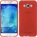  Gumijasti / gel etui S-Line za Samsung Galaxy A8 - rdeči Cene