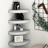 vidaXL Kutne zidne police 4 kom siva boja betona 35 x 35 x 3,8 cm MDF Cijene