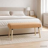  Klupa Jednobojno Bež 110 x 40 x 46 cm Bouclé | shoptok.hr