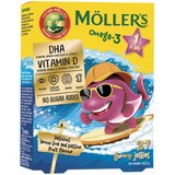 Mollers Moller's Omega-3 Jelly Fish - gumene ribice, ukus marakuje, 27 gumenih ribica Cene