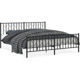Maison Chic Kovinski Posteljni Okvir - Dvoposteljna postelja brez vzmetnice s podnožjem 180x200 cm, (22082224) | Shoptok.si