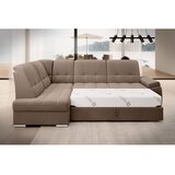 ELTAP Rjava žametna raztegljiva/s prostorom za shranjevanje kotna sedežna garnitura (levi kot/v obliki črke L) Sado – | Shoptok.si