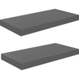 Maison Chic 2 kosi Stenske Police - Viseče police visok sijaj sive 50x23x3,8 cm MDF, (21793890) | Shoptok.si
