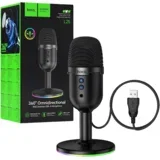 mikrofon L25, stolni, rgb, usb, crni