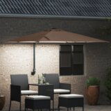 vidaXL Vrtni dežnik Taupe 248.5 x 247.5 x 160 cm blago | Shoptok.si