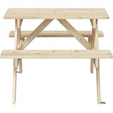  Stol za piknik za 4 djece s otvorom za suncobran od jelovine | shoptok.hr