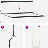 vidaXL Zložljiva tenda rumena in bela 4,5x3 m blago in aluminij | Shoptok.si
