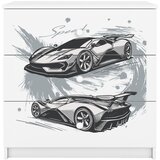  Dječja komoda - AUTO - bijela | shoptok.hr