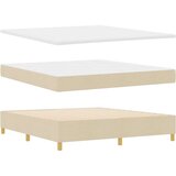 Box Postelja s podnožjem in vzmetnico ter LED svetlobo Krem 180x200 cm Tkanina, (22049458) | Shoptok.si