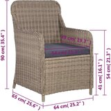  3-dijelni bistro set od poliratana s jastucima smeđi | shoptok.hr