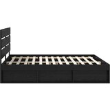  Okvir za krevet Crna 200 x 200 cm Čvrsto borovo drvo | shoptok.hr