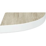  Kutne zidne police 2 kom boja hrasta i bijele 25x25x3,8 cm MDF | shoptok.hr