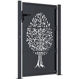  Vrtna vrata antracit 100x150 cm čelična s uzorkom stabla | shoptok.hr