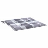 Jastuci za vrtne stolice 2 kom sivi karirani 40x40x4 cm tkanina | shoptok.hr