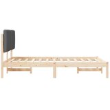  Krevetni okvir s tapiciranim uzglavljem Prirodna i tamno siva - Prirodna i tamno siva 120 x 200 cm | shoptok.hr