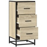 vidaXL Komoda sonoma hrast 35,5x35x76 cm inženirski les in kovina | Shoptok.si