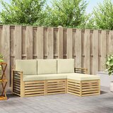  Set vanjskih sofa 4 kom. Bijela i krem Poliester | shoptok.hr