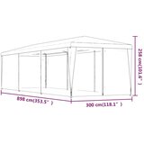 vidaXL Vrtni šotor z 8 mrežastimi stranicami rdeč 3x9 m HDPE | Shoptok.si