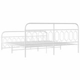  Metalni okvir kreveta uzglavlje i podnožje bijeli 200x200 cm | shoptok.hr
