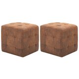 vidaXL Nočne omarice 2 kosa rjave 30x30x30 cm umetno semiš usnje Cene