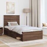  Krevetna konstrukcija s uzglavljem Smeđi hrast 90 x 200 cm | shoptok.hr