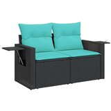  Vrtna garnitura - 4-dijelni set vrtnih sofa od poliratana s jastucima crni - Crna sa spremištem 1 | shoptok.hr