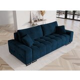 Cosmopolitan Design Plava baršunasti sklopiva/s prostorom za odlaganje sofa 250 cm Wicklow – | shoptok.hr