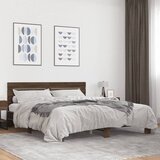 Maison Chic Posteljni okvir - Dvoposteljna postelja - Zakonska postelja rjav hrast 200x200 cm inženirski les in kovina-J5338, (21769600) | Shoptok.si