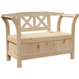 vidaXL Zunanje klopi Naravna Trd borov les 44,5 x 119 x 75,5 cm | Shoptok.si