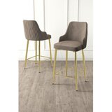 Hanah home set od 6 barskih stolica Tera, kapućino tkanina Babyface, zlatne metalne noge | Eponuda.com
