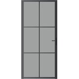  Unutarnja vrata 93 x 201,5 cm crna od ESG stakla i aluminija | shoptok.hr