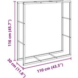 vidaXL Stalak za drva crni 110x30x116 cm čelik | shoptok.hr