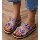 D/CEO Zebrina ethnic purple sandals with buckles on the straps | Shoptok.si