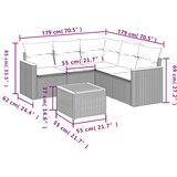  6-dijelni set vrtnih sofa s jastucima bež od poliratana | shoptok.hr
