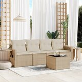  5-dijelni vrtni set sofa s jastucima bež od poliratana | shoptok.hr