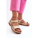 EVENTO PE1 Comfortable Women's Sandals with Velcro Beige Iphiope | Eponuda.ba