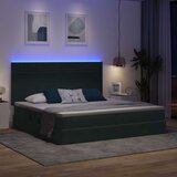  LED krevet za pohranu s madracem Tamnozelena 200 x 200 cm | shoptok.hr