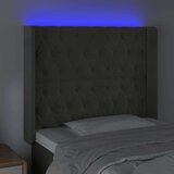  Posteljno vzglavje temno sivo 93x16x118/128 cm žamet, (20793135) | Shoptok.si