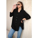 Kesi Włoski Cotton muslin shirt oversize black Cijene