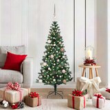 vidaXL Umjetna preddekorirana božićna jelka med 150 LED Zelena 150 cm | Shoptok.si