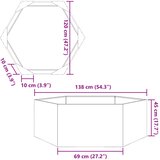 Vrtna sadilica maslinastozelena šesterokutna 138x120x45cm čelik | shoptok.hr