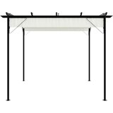  pergola z zložljivo streho kremno bela 3x3 m jeklo | Shoptok.si