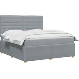  LED okvir za krevet s madracem Svjetlosiva 140 x 200 cm Tkanina | shoptok.hr