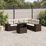  7-dijelni set vrtnih sofa od poliratana s jastucima smeđi | shoptok.hr