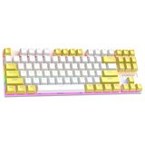 INF Žična 87-tipkovna mehanska tipkovnica - Barvno blokirana RGB igralna tipkovnica White+Yellow, (5000089330) | Shoptok.si