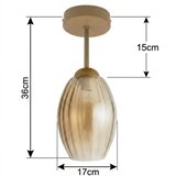 Brilagi LED plafonski luster R GLASS 1xE27/60W/230V Ø 17cm bež/zadimljeno bež | Eponuda.com