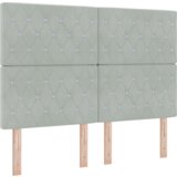 vidaXL Box Spring postelja z vzmetnico in LED svetlobo svetlo siva 140x190 cm žamet | Shoptok.si