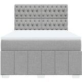 Krevet s oprugama i madracem svjetlosivi 140x190 cm od tkanine | shoptok.hr